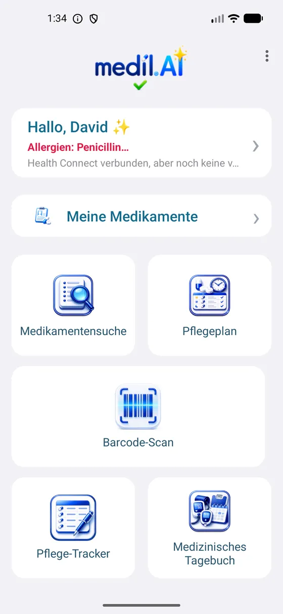 Auf dem Startbildschirm beginnen
