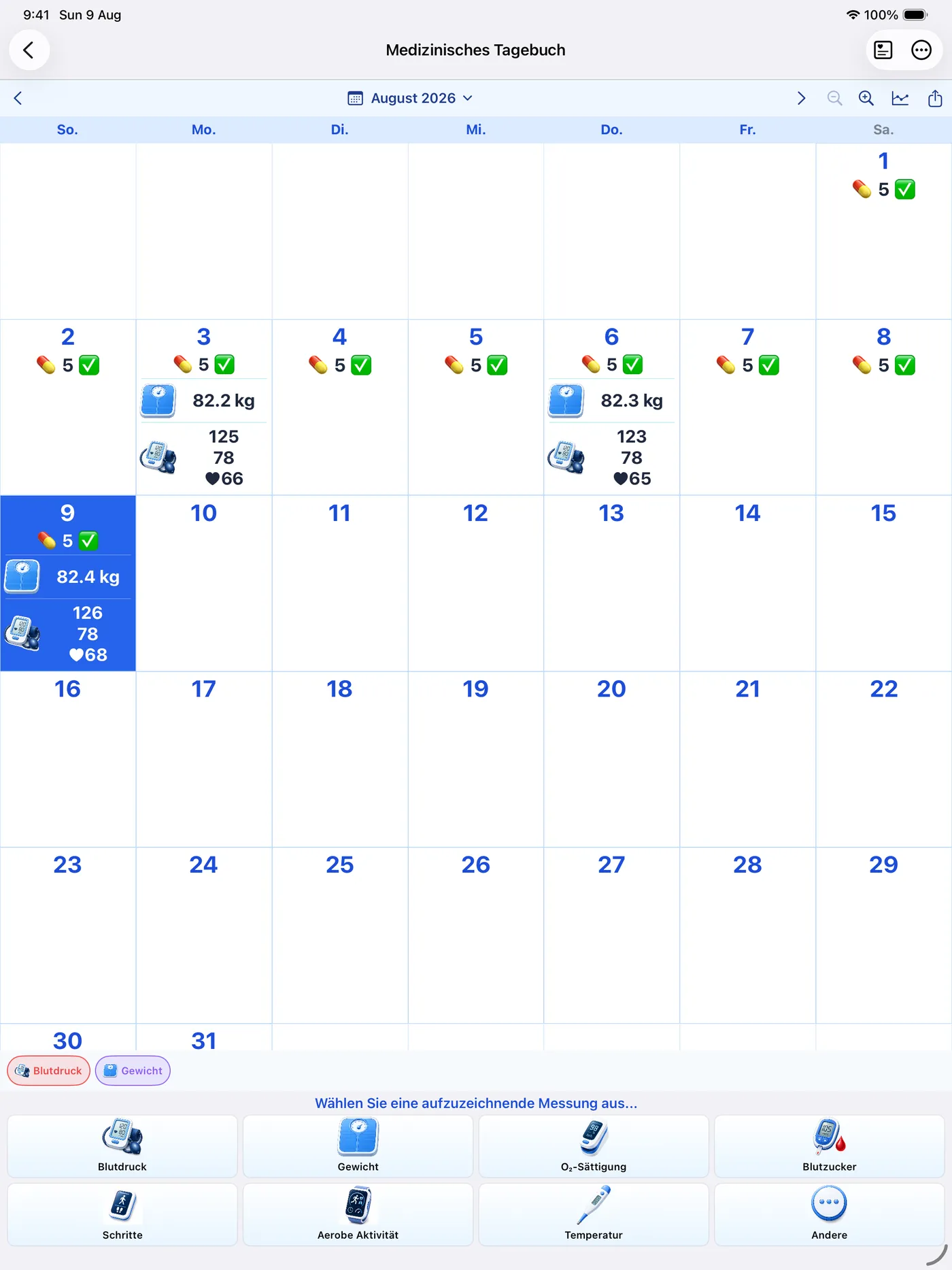 Den medizinischen Kalender prüfen
