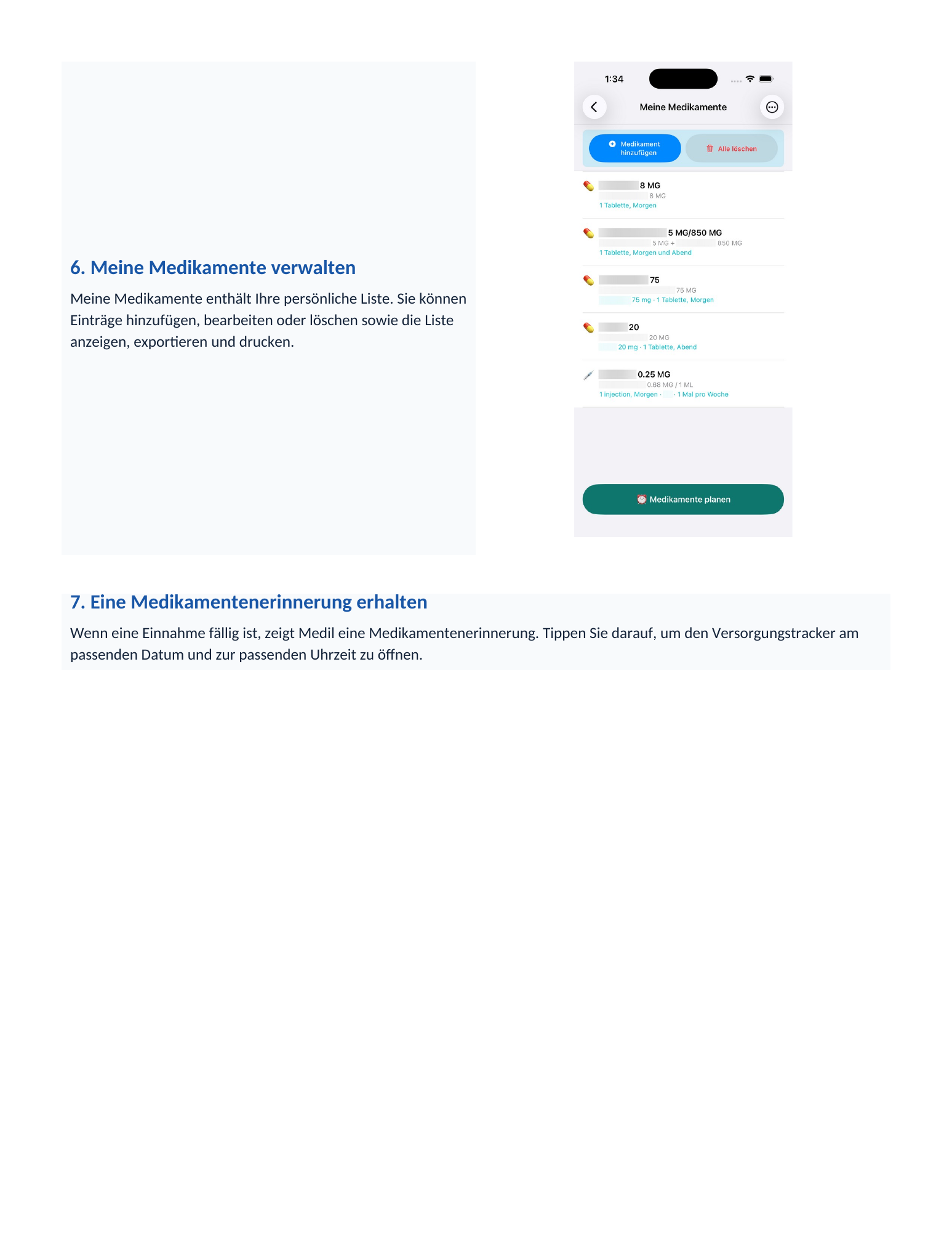 Bebilderter Medil AI Patientenleitfaden, Seite 4 von 8